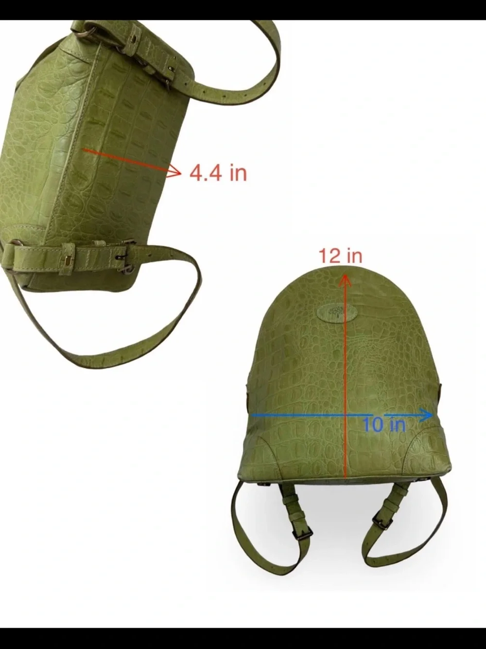 Mulberry Lime Green Croc-Embossed Leather Backpack